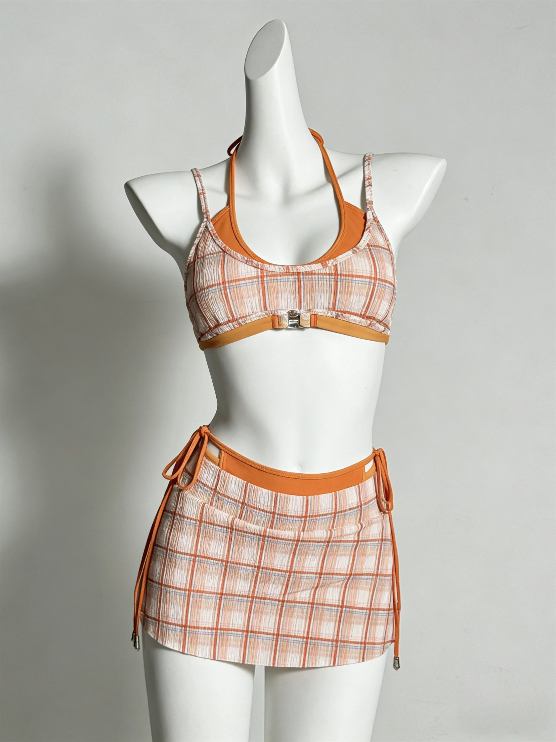 

Милый раздельный купальник с сетчатыми бретелями, высокой талией и плавками-шортами, из мягкой ткани, для пляжа и отпуска, женский