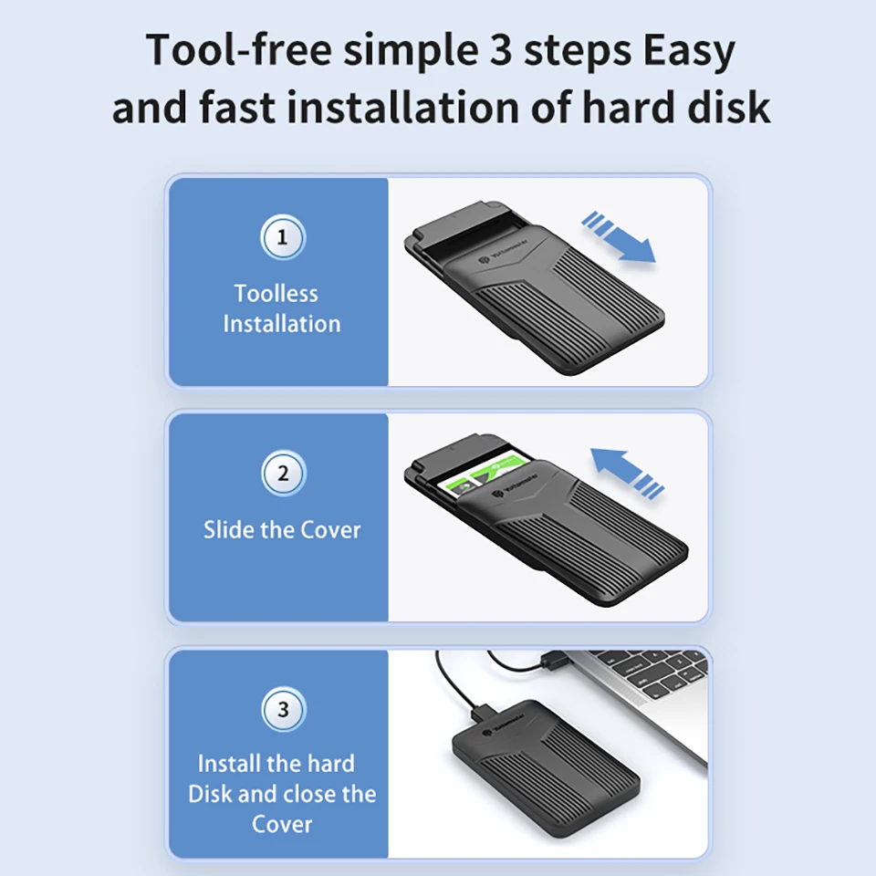 Yottamaster 2.5" Inch SATA SSD External Case USB A 3.0 Type C HDD Drive Enclosure 5Gbps USB3 Hard Disk Storage Box Cover Housing