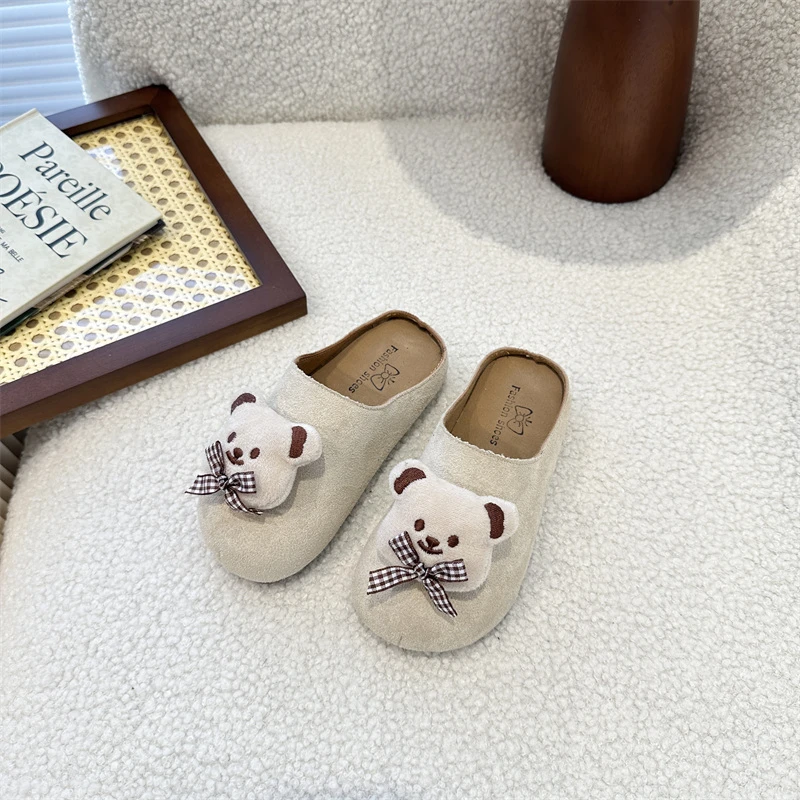 

Fashion Girls' Shoe 2026 Spring New Kids Slippers Thick Sole Anti Slip Girls Personalized Cotton Slippers Simple Child Home Shoe