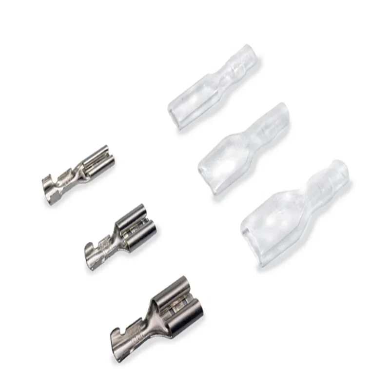フック付きの透明な編組コネクタ,2.8mm,50セット,2.8mm