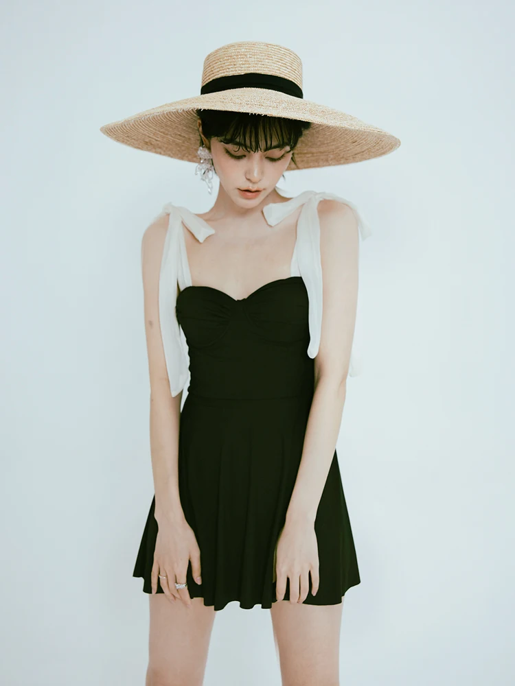 

XiaoChongShan W Minor Key Conservative Steel Strap One-Piece Swimsuit Women's New Style Thermal Spa Sexy Bikini Casual Swimsuit