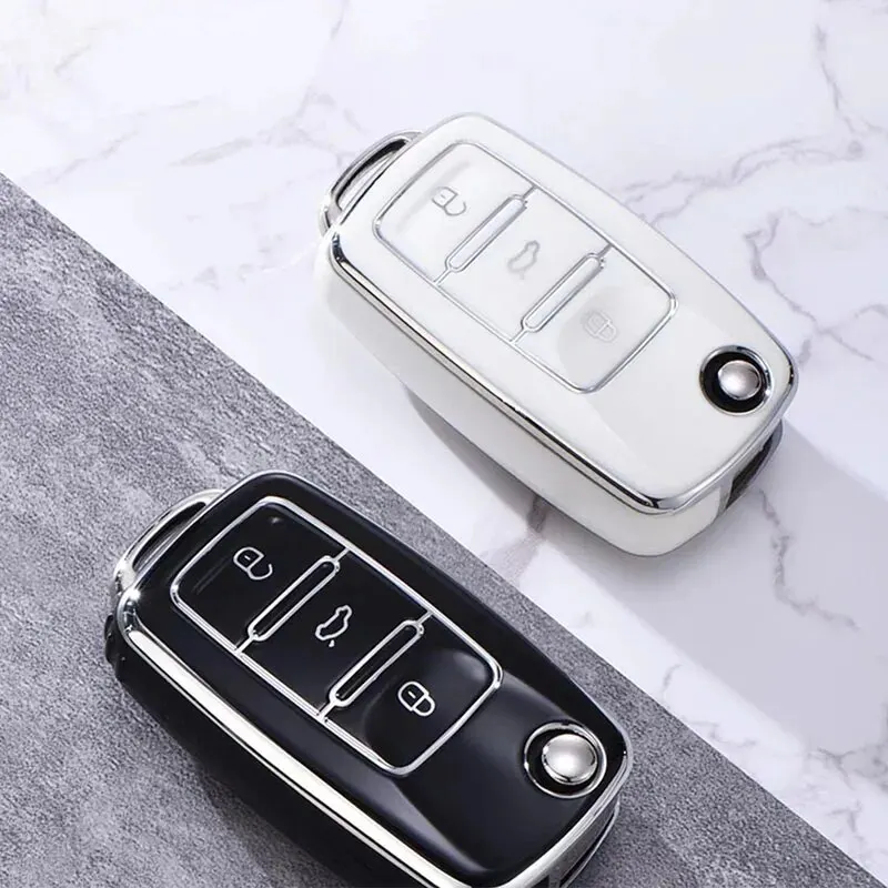 New TPU Car Key Case Cover Shell For Volkswagen VW Polo Golf Passat Tiguan Beetle Caddy T5 Up Eos Skoda Octavia Seat Leon Altea