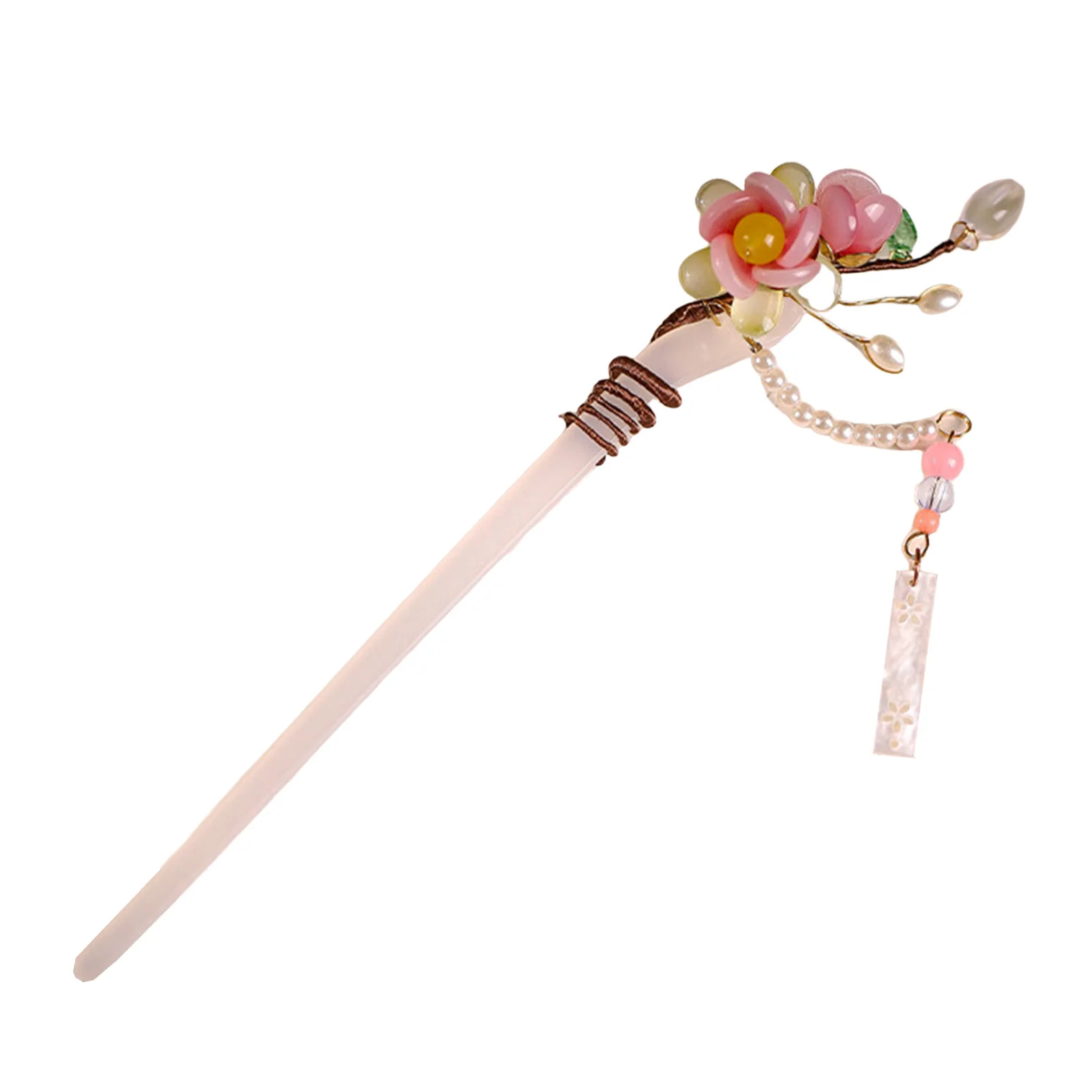 Hanfu Matching Flower Hair Stick Retro Floral Design Headwear with Tassel for Women Girls and Hairdressing Salon new