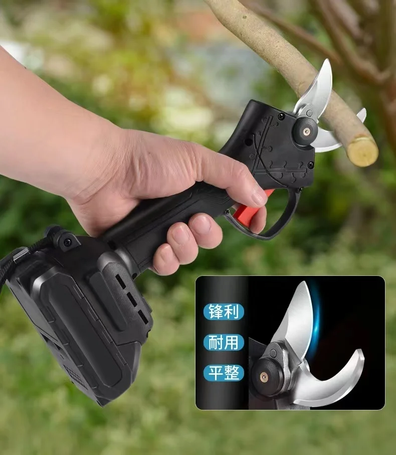 Garden Tool Lithium Battery Charging Tree Pruner Scissors Wireless Electric Hand Garden Pruner Shear