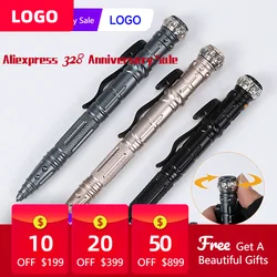 LED Multifunctional Self-defense Gyro Tactical Pen Outdoor Survival EDC Tool Emergency Light Glass Breaker Gyroscope 8 in 1