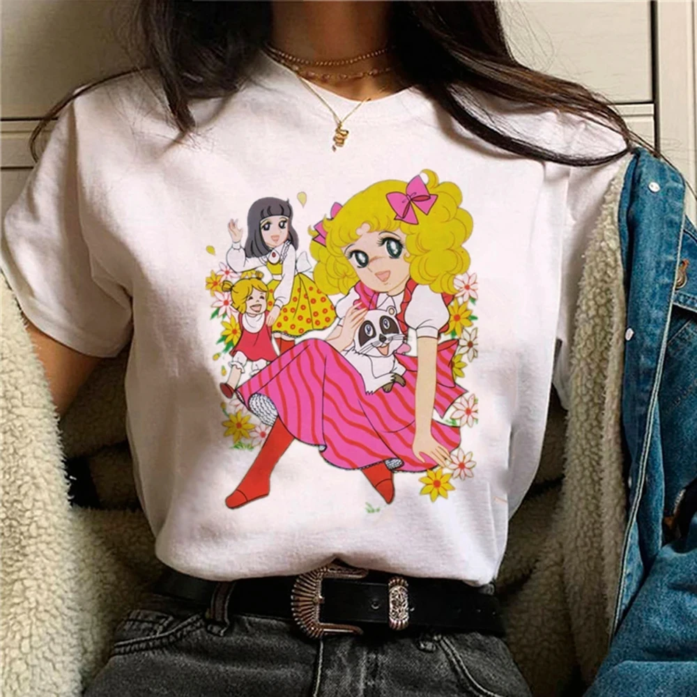 Anime Candy Candy Printed Kawaii Girl T-shirt Manga Shirt for Women Short Sleeve Summer Japan Anime Funny Tshirt Femme Clothing