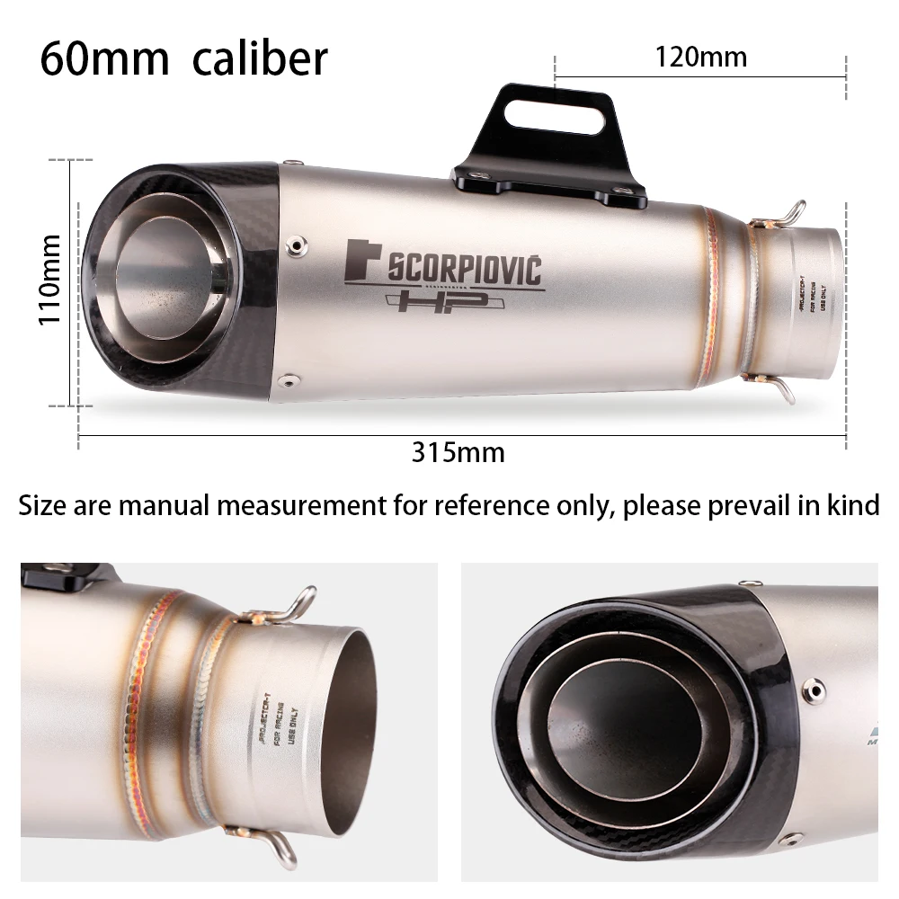 High Performance，carbon fiber silencer, motorcycle Exhaust，gp design, 51mm/60mm - Image 5