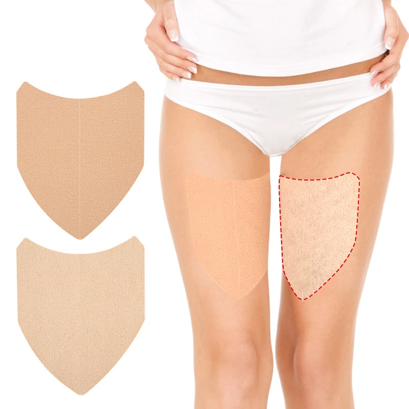 Elastic Fabric V-Shaped Thigh Patch Invisible Sweat Barrier Tape Thigh Sticker Prevent Friction Pad Body Pressure Relief Patches