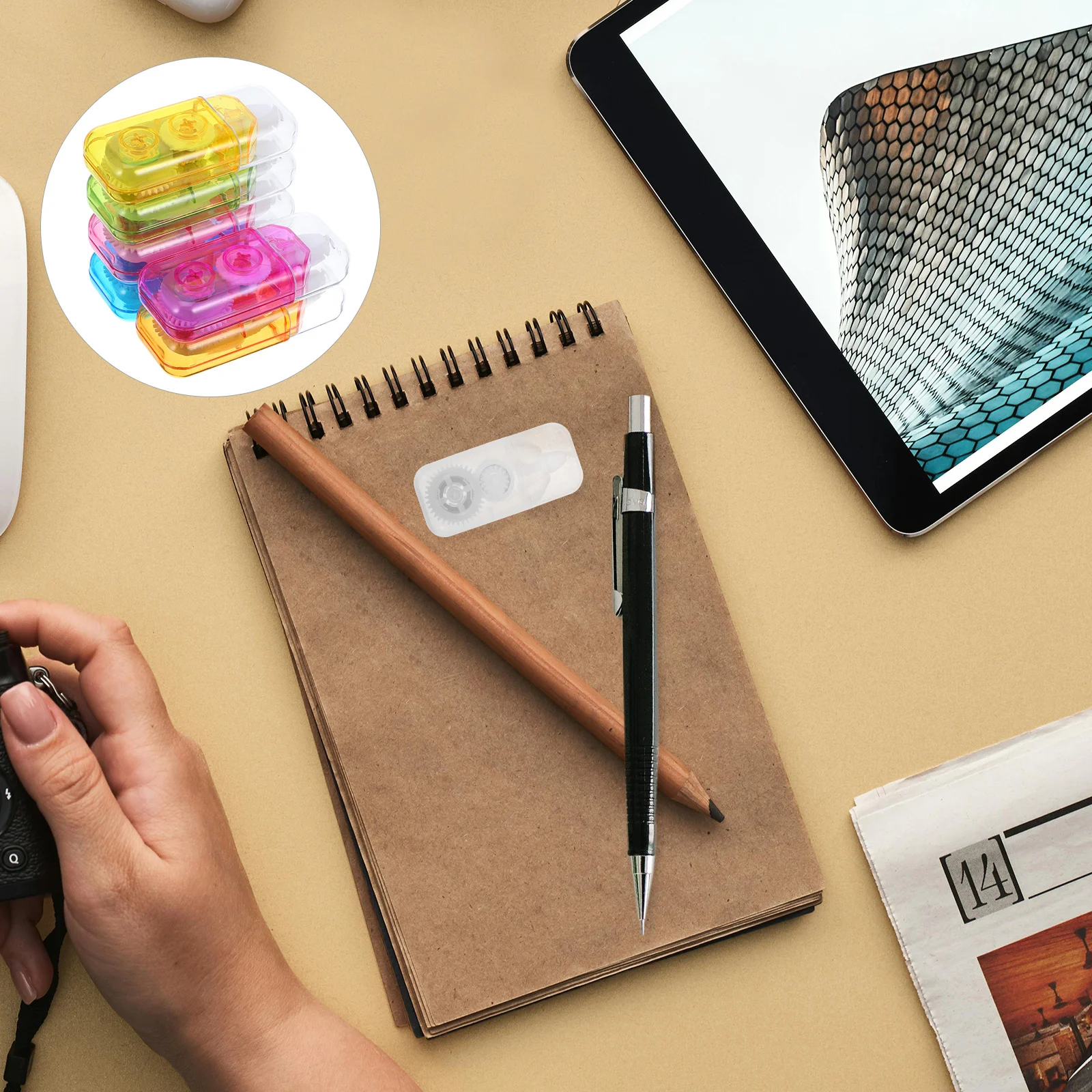 6pcs Correction Tape Practical Portable Small Students Correction Tapes For Writing Eraser Classroom Stationery Study Tools