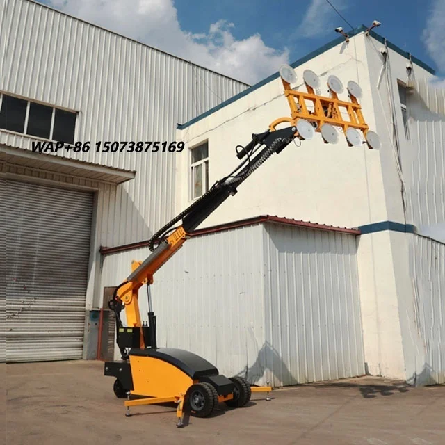 Installation Equipment 300kgs-800kgs Vacuum Glass Lifter Robot Machine Moving Glass Slab 4 Suckers Vacuum Lifting Machine