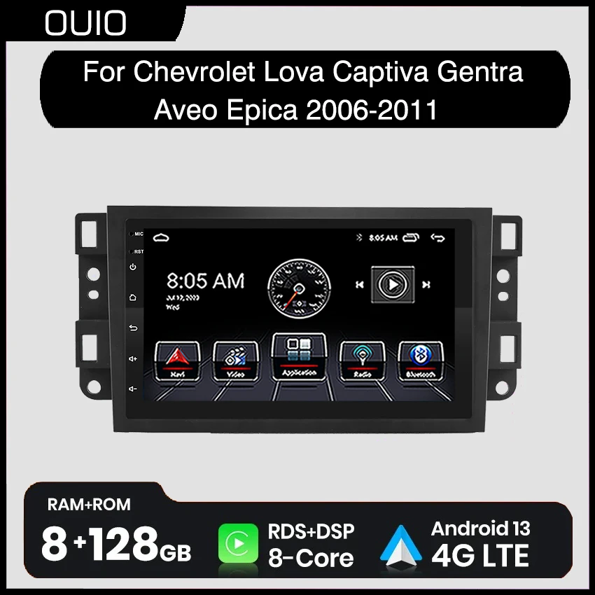 

Android 13 radio For Chevrolet Lova Captiva Gentra Aveo Epica 2006-2011 Car stereo Multimedia Player Carplay Auto GPS Navigation