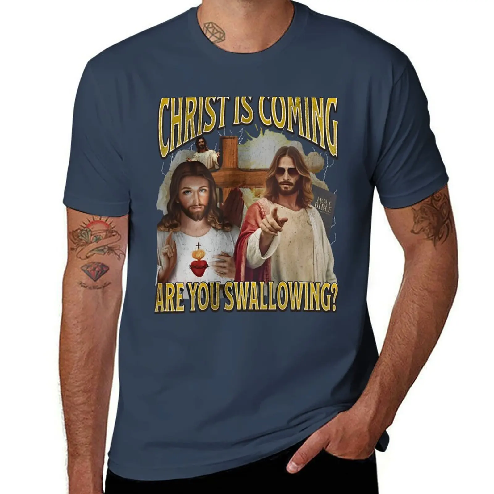 

Christ Is Coming Are You Swallowing Funny Offensive Jesus T-Shirt Holiday All Match T-Shirt