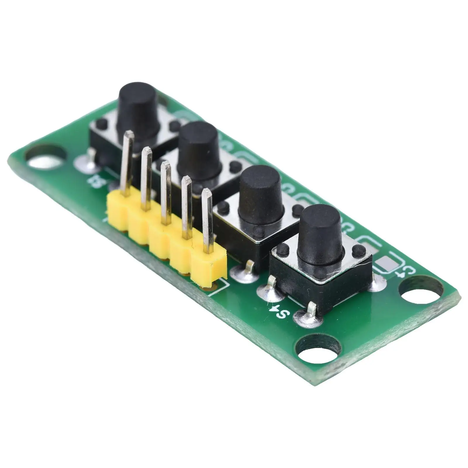 4-Key Keypad Module - 1.6mm PCB with Mounting Holes for Electronics Projects & Experiments