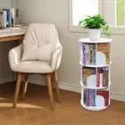 

3 Tiers 360° Rotating Stackable Shelves Bookshelf Organizer Floor Standing
