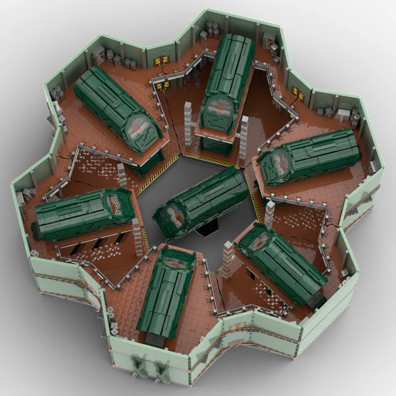 31632 Pieces Sci-Fi Aircraft Hangar Building blocks Kit, Perfectly Presenting the Jumper Bay from Stargate Atlantis