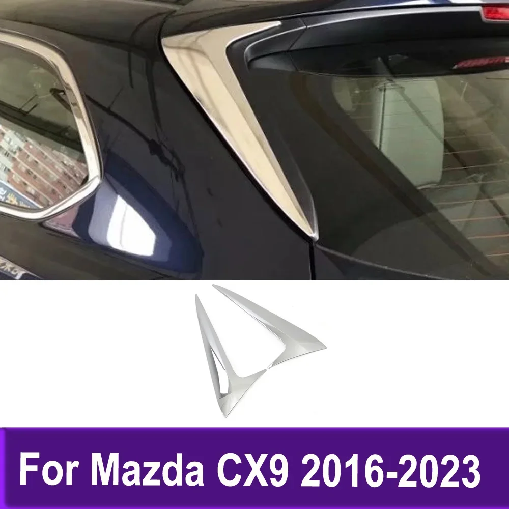 

ABS Chrome Rear Window Louvers Spoiler Cover Trim Exterior Accessories For Mazda CX9 CX-9 2016-2022 2023