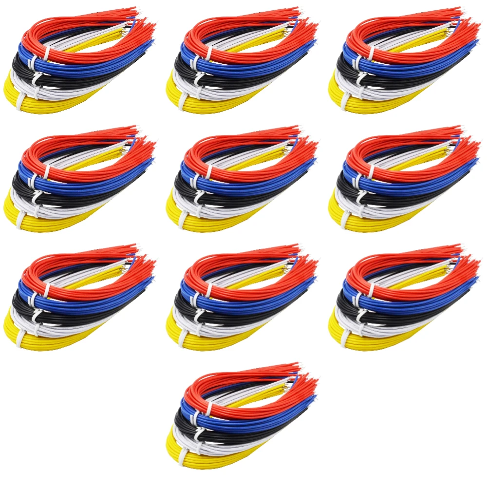 100Pcs Double Head PCB Solder Cable 20CM 26AWG Breadboard Fly Jumper Wire Cable Tin Conductor 5 Color