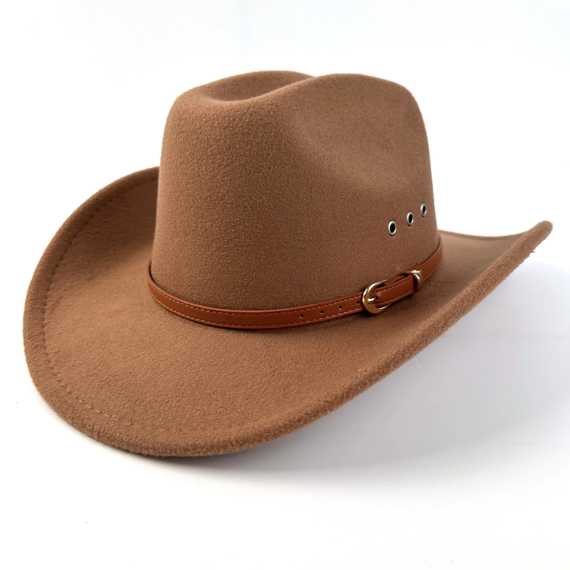 

Women's European and American style western cowboy hat men's ethnic style big edge top hat jazz hat
