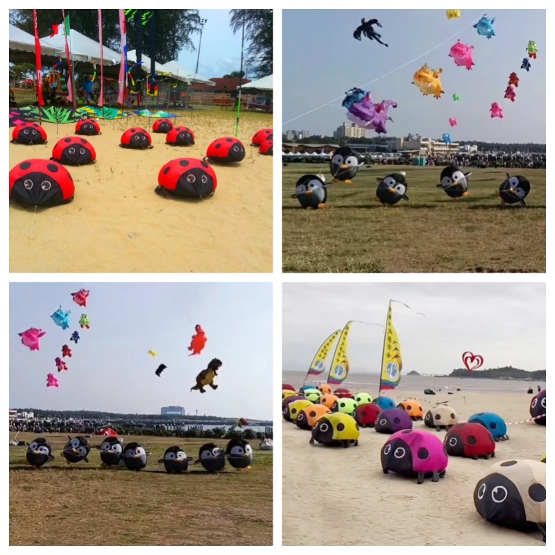 จัดส่งฟรี Penguin kite จี้ ladybird kites สามารถเดินไม่บิน ripstop ไนลอนเกมกลางแจ้ง Breezemoon ของเล่นกีฬา volantin