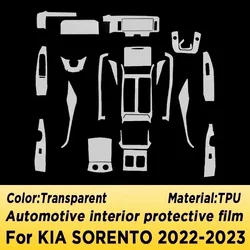 Car Door Center Console Media Dashboard Navigation TPU Anti-scratch Protector Film For KIA SORENTO 2022 2023 Car Accessories