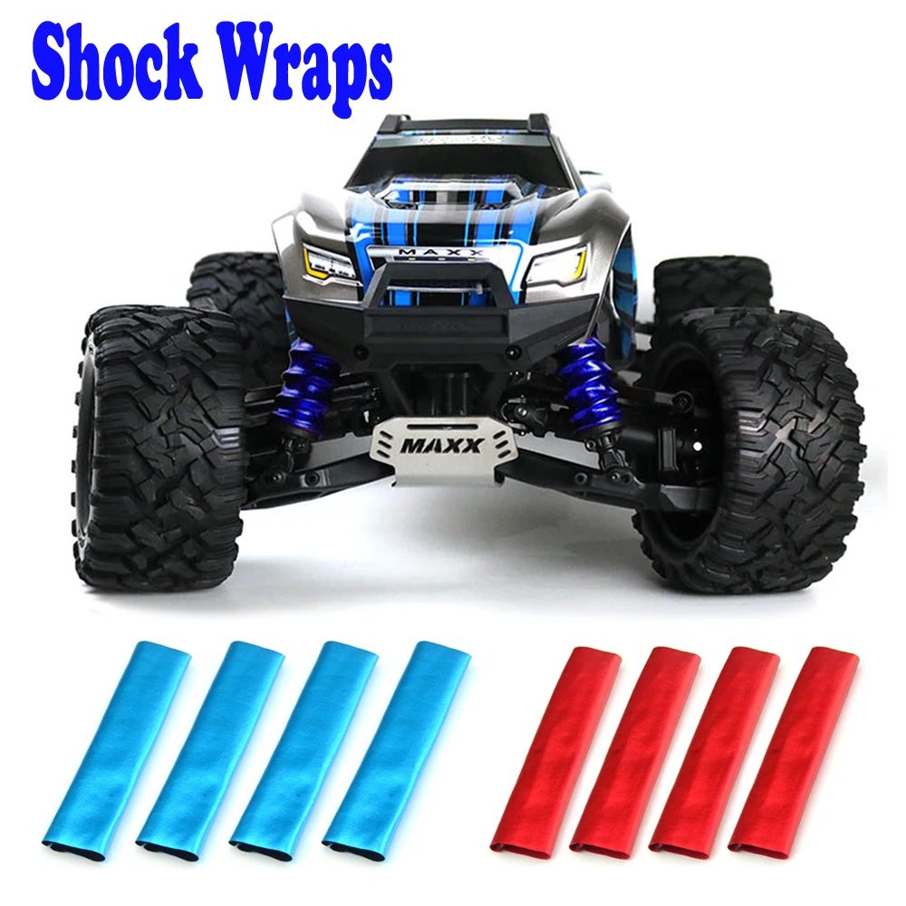 4pcs Shock Absorber Wraps Dust-proof Protection Cover for 1/10 RC Car TRAXXAS MAXX Protection Accessories Parts