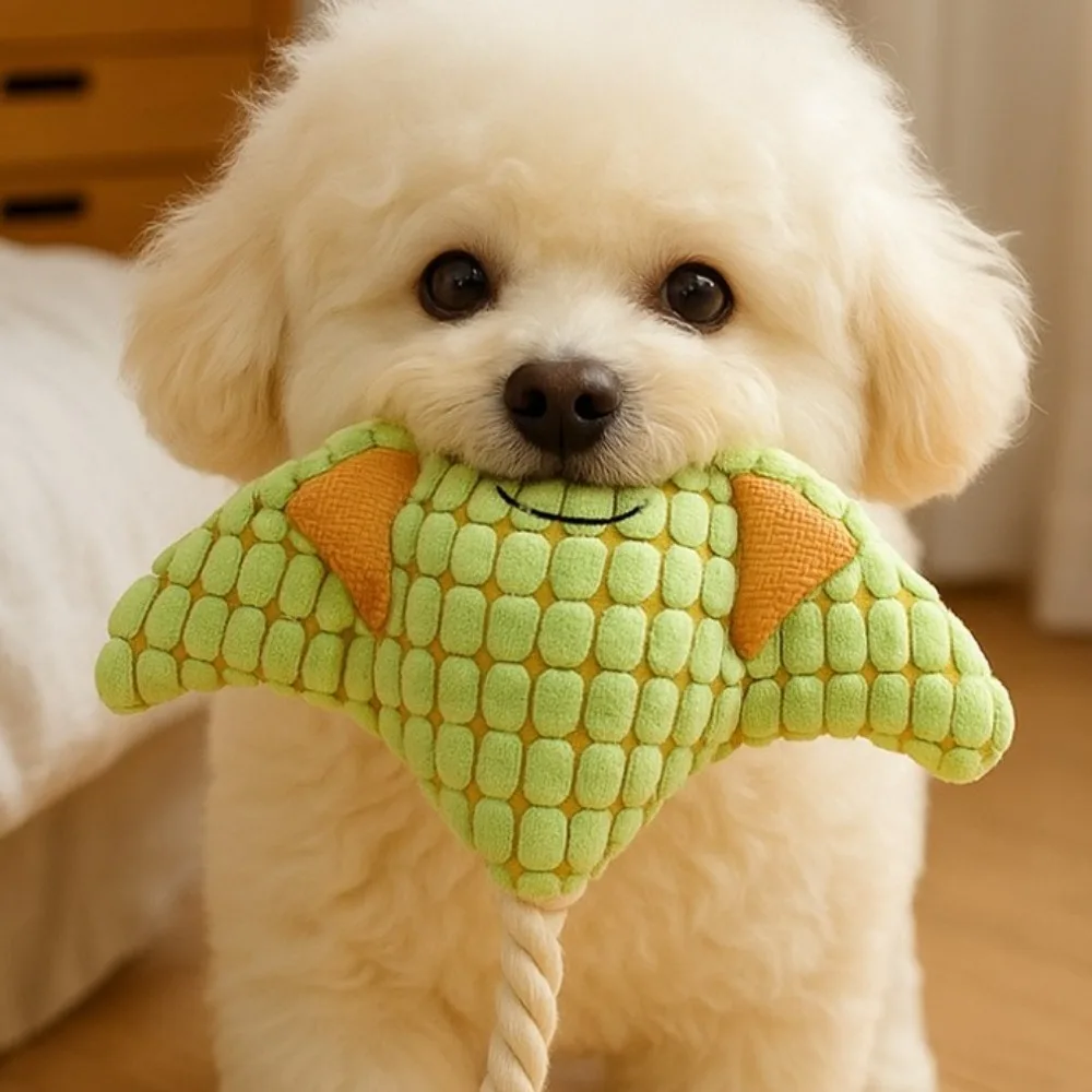 

Funny Bite Resistant Dog Plush Toy Washable Interactive Squeaky Toy Animals Shape Corduroy Dog Toy For Dogs
