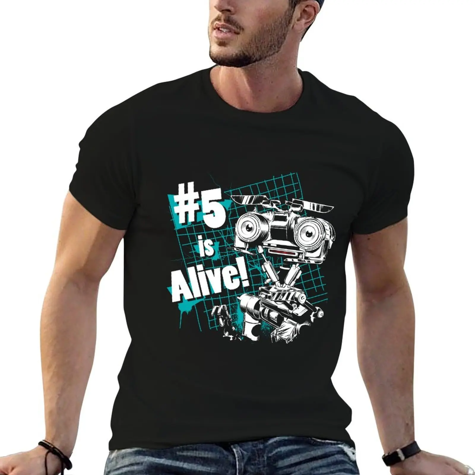 Le numéro 5 est en vie! T-shirt homme uni, t-shirt homme anime, t-shirts oversize