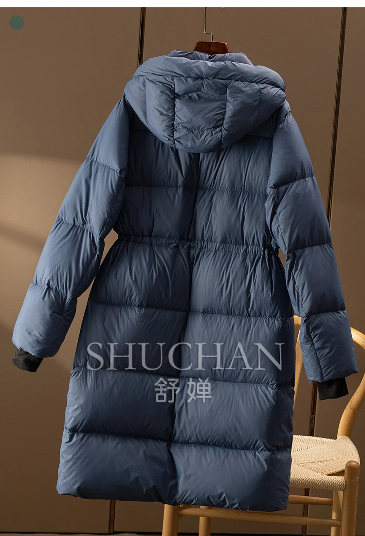 Light and Warm 90 Goose Down Hooded Long Down Jacket Women Casaco Feminino  Abrigos Mujer Invierno  Winter Coat Women