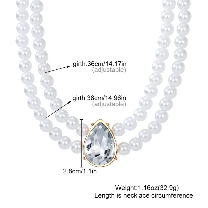 Fashionable and Exaggerated Crystal Light Luxury Necklace, Necklace, Temperament, Choker, Collarbone Chain Jewelry, Women's