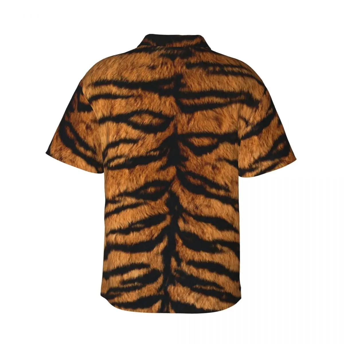 Unique Tiger Print Casual Shirt Wild Animal Fur Elegant Hawaii Shirts Man Short-Sleeve Vacation Harajuku Oversized Blouses