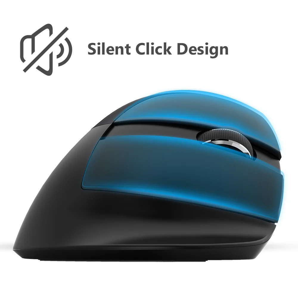 Delux M618 Mini BT 4.0+2.4GHz Tri-Mode Wireless Mouse Ergonomic Rechargeable Silent Click Vertical Mice For Computer