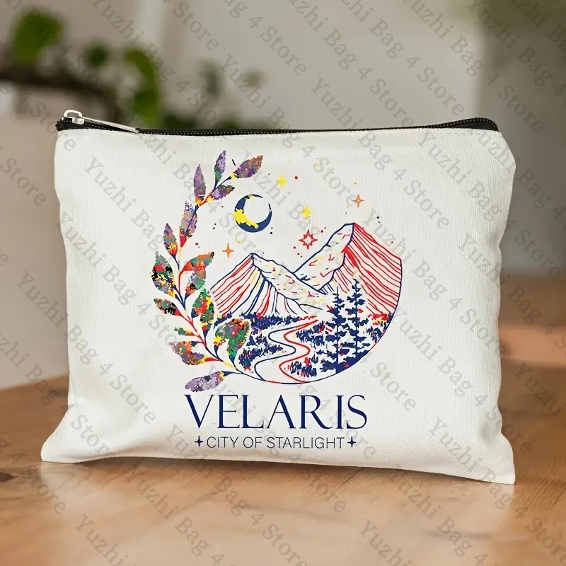 City of Starlight Pattern Cosmetic Bag Velaris Print Casual Portable Travel Pouch Bag Women Toiletry Bag Best Gift for Her