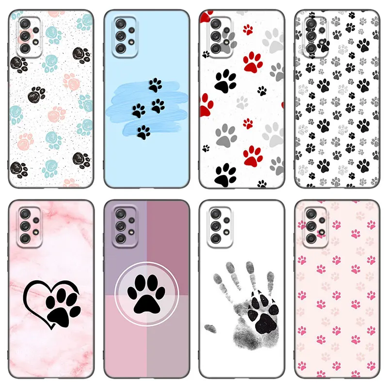 Dog Paw Best Friends Phone Case For Samsung A04 A21 A30 A50 A52 S A13 A14 A22 A23 A32 A53 A73 5G A11 A12 A31 A33 A51 A70 A71 A72