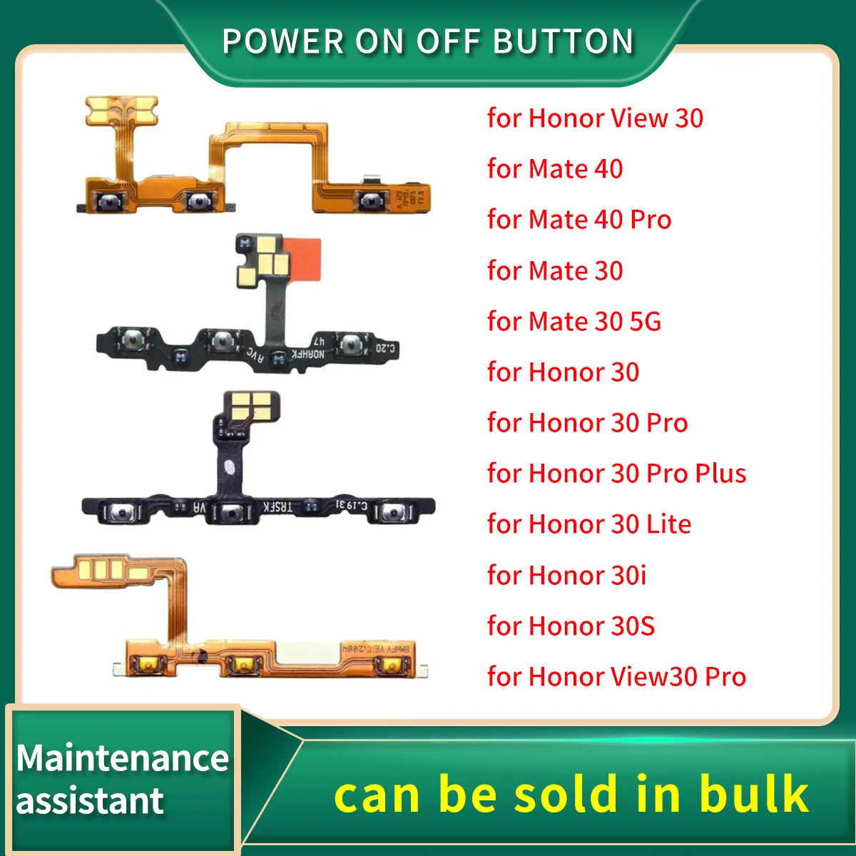 Power On Off Flex Cable For HuaWei Honor 30 30S 30i View Mate 30 40 Pro Lite Plus 5G Volume Switch Key Control Button Ribbon