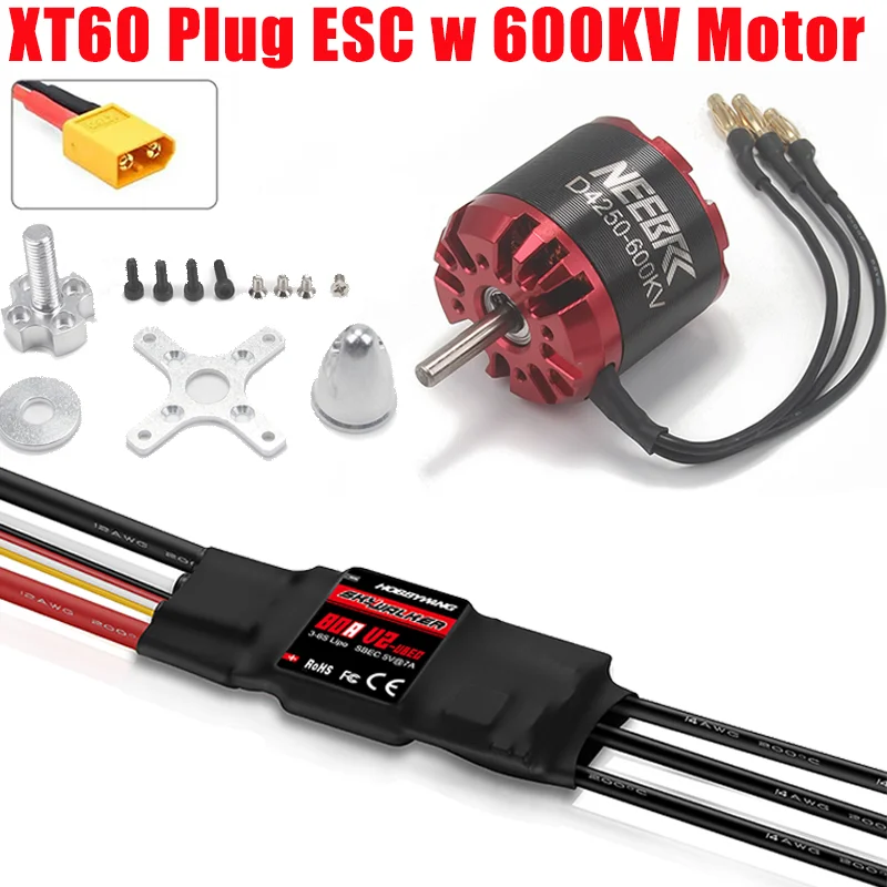 4250 600KV 800KV Outrunner Borstelloze Motor SKYWALKER 80A V2 ESC UBEC Snelheidsregelaar voor FPV Dron Fix-wing Vliegtuigen Multicopter