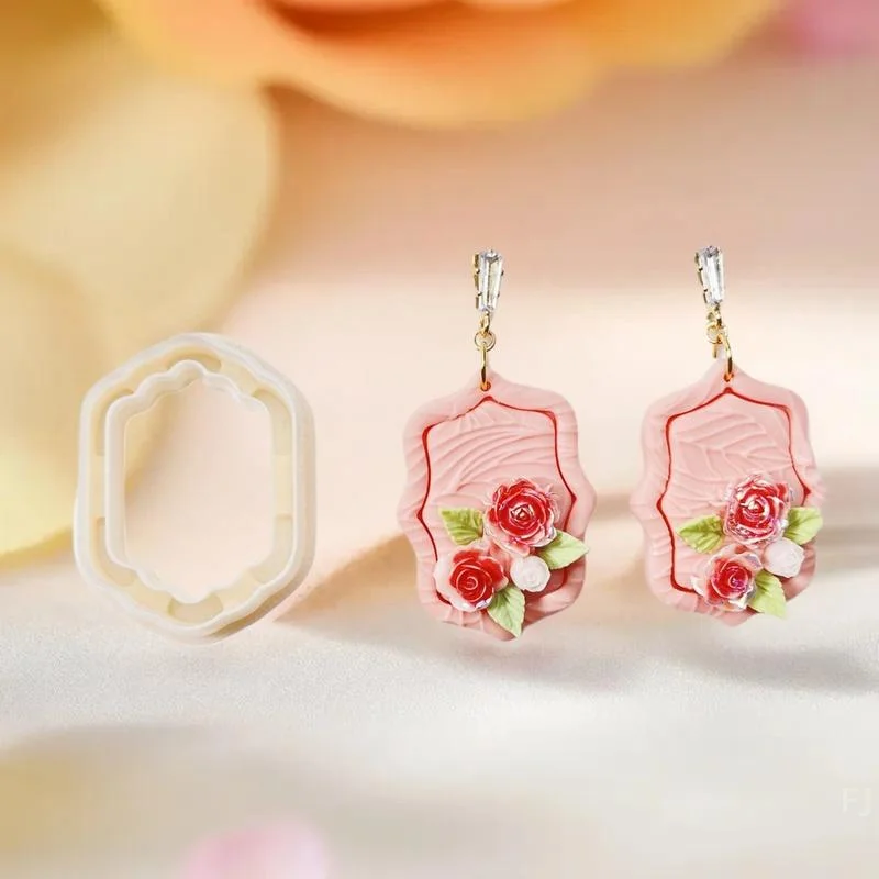 [YU]Frame Shape Polym Er Clay Cutters Embossing Clay Cutters For Earrings Jewelry Making DIY Hand Tools