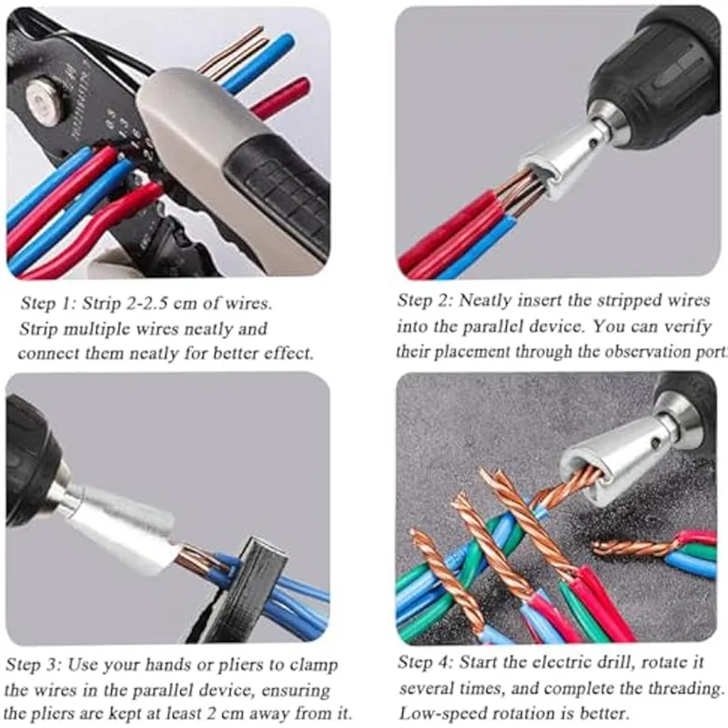 

TFORU-2Pcs Wire Twister Tool For Drill,Wire Twister,Wire Twisting Tool,Spin Twisting Wire Connector Socket With 1/4Inch Chuck