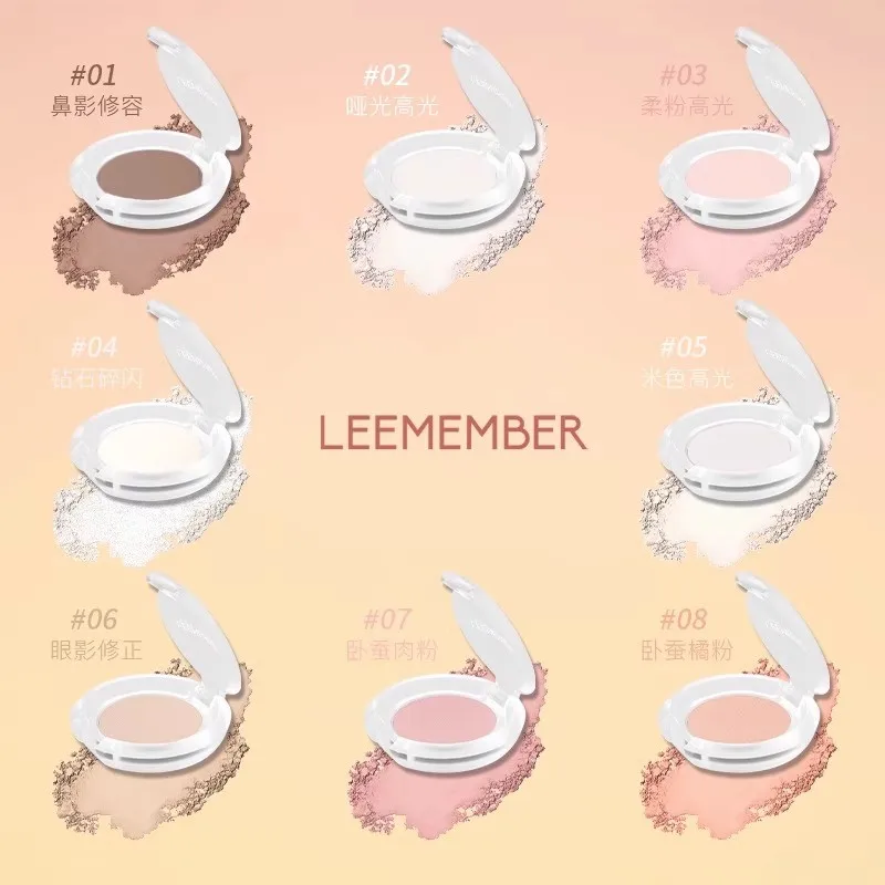 Leemember Mini Face Shadow Powder Diamant Matte Markeerstift Contour Fleuren Blush Base Poeder Roze Palet Face Make-Up Cosmetisch