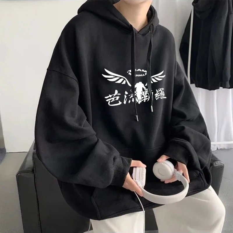 Tokyo Revengers Gambar Valhalla Headless Angel Anime Hoodies Oversized Winter Fashion Men Women Casual Fleece Warm Sweatshirts