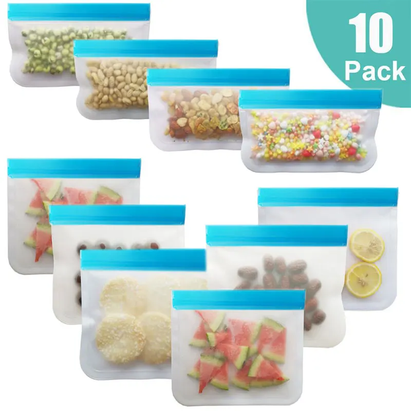 Silicone Food Storage Bag Reusable PEVA Fresh-keeping Bag Fruit And Vegetable Sealed Bag Kitchen Leak-proof Ziplock Storage Bag