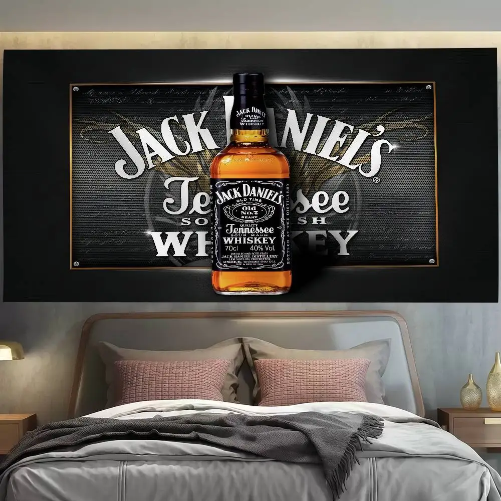 J-Jack luxo D-Daniels bandeira decoração ao ar livre piquenique festa casa acampamento festa arte pendurado banner