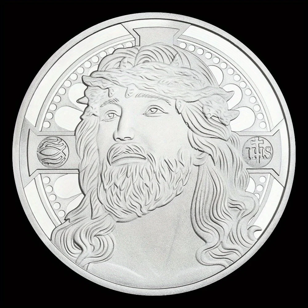 عملة يسوع تاج الشوك الهدايا التذكارية والهدايا التذكارية المسيحية عملة تذكارية الصلاة #6