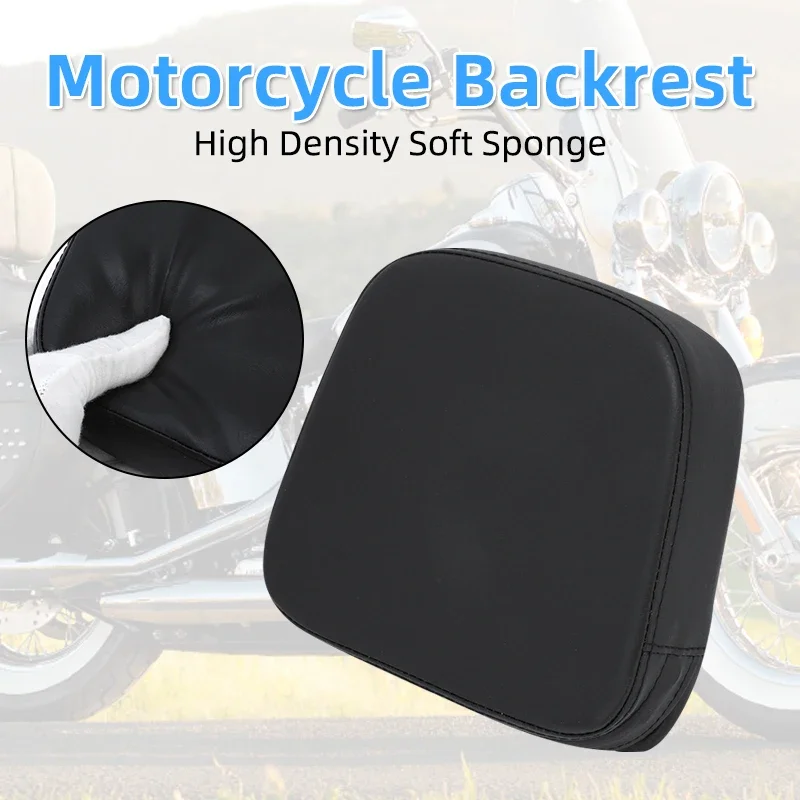 Motorcycle Passenger Brackrest PU Leather Black Cushion Rear Pad Backrest For Harley Chopper Touring For Honda For Suzuki