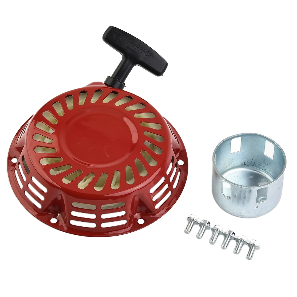 Recoil Starter Cup para Honda GX160 e GX200, Pull Start, Metal vermelho, inclui 6 peças de reposição diretas