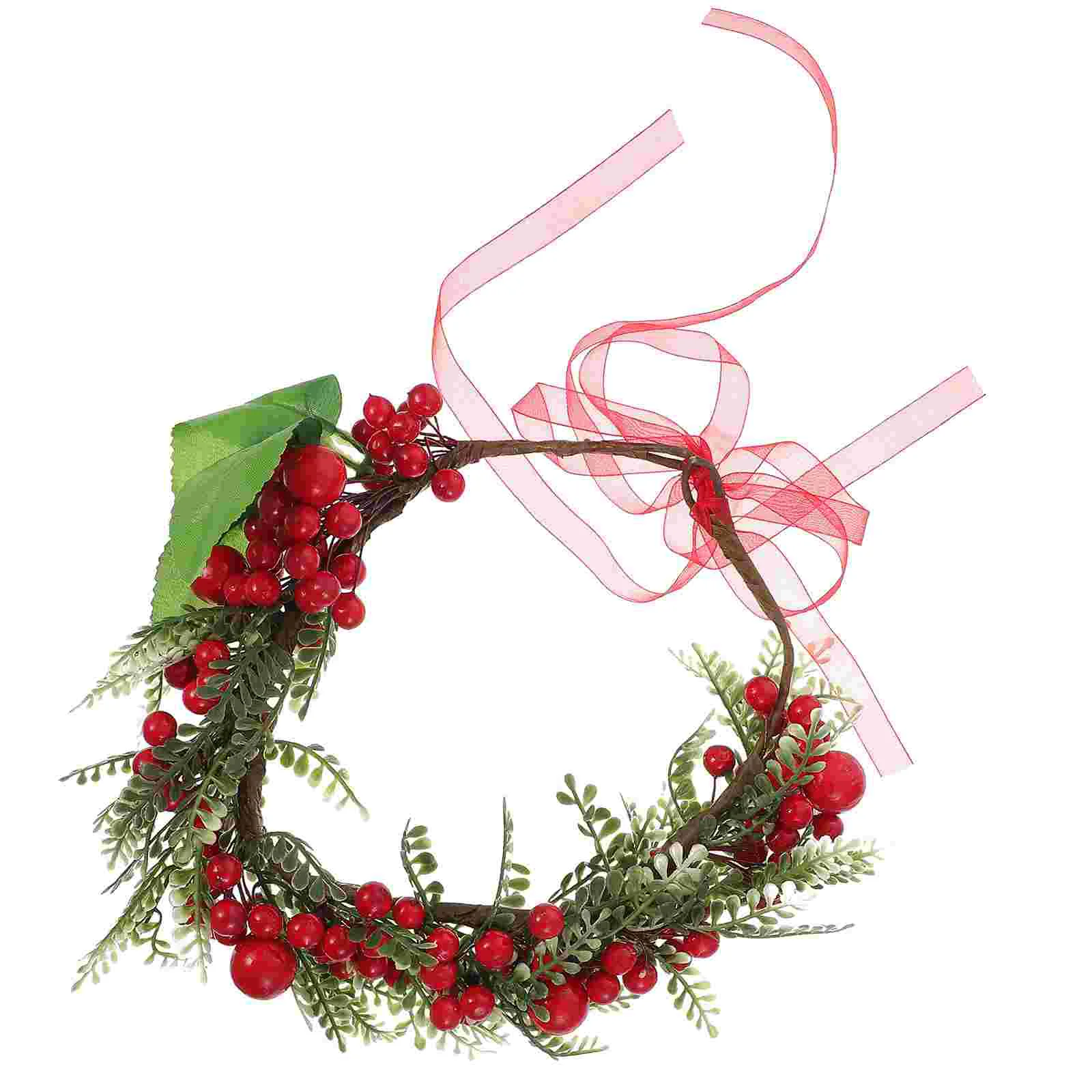 

Berry Wreath Xmas Themed Party Headband Faux Headdress Girl Women's Garland Photo Props Fabric Flowers Bridal