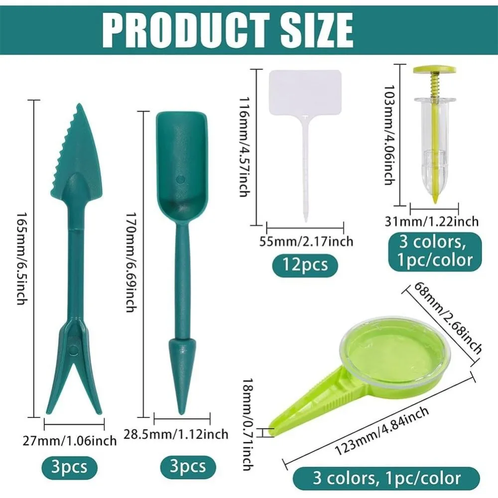 24 pcs Mini Seed Spreader Set Sowing Seed Dispenser Tiny Seeds Dispenser with 5 Degree Sower Spreader Handheld for Tiny Seeds