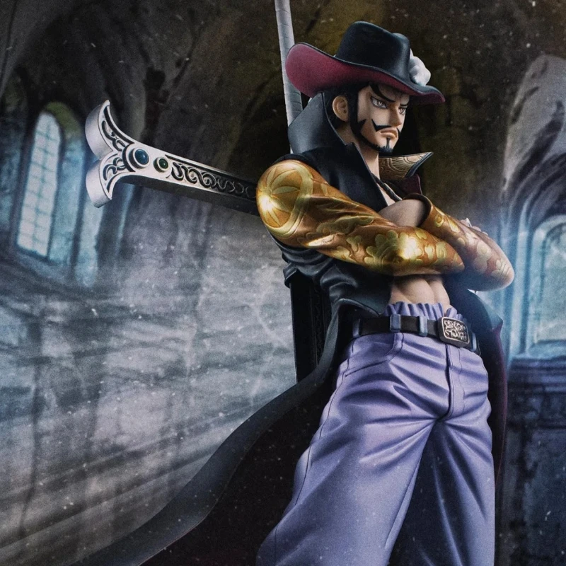 

ONE Piece 30cm Swordsman Mihawk Action Figures GK Assembly Model Kit Seven Sea Kings Two Tone Statue Anime Toy Ornament Boy Gift