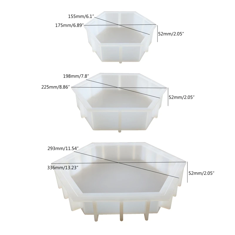 Molde silicona Hexagonal mejorado, Molde resina epoxi para fundición resina para decoración del hogar, flores,