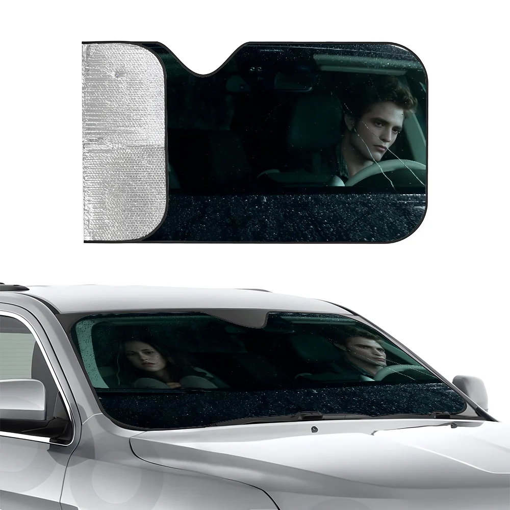 T-Twilight Movie Car Sunshade Curtains Heat-insulating Aluminum FilmReusable Suction Cup Blocks UV Rays Car Sun Visor Protector