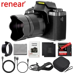 4K HD Digital Camera DSLR Camcorder 64MP Auto Focus Photography YouTube Streaming 16X Zoom Optical 4.0